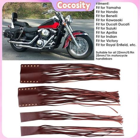 Cocosity Grip Glands Universal Hand Grips Tassel Fringe Wrap Cover Motorcycle Brake Clutch Lever moto d'amenagement Bourgogne (1/5)