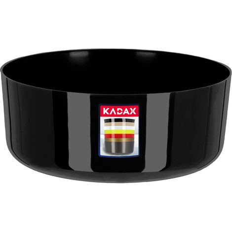 KADAX Fioriera, plastica, rotonda, contenitore per piante, per davanzale, tavolo, soggiorno, fioriera, diametro: 26 cm, nero (1/5)