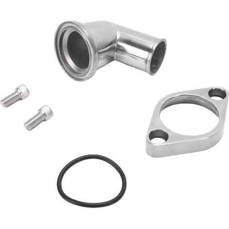 Col d'eau Pivotant à 15 Degrés, Boîtier de Thermostat en Aluminium Poli avec Joint Torique et 2 Boulons, Remplacement pour 265 283 305 307 327 350 383 400 396 402 427 454 472 502 348 409 (1/4)