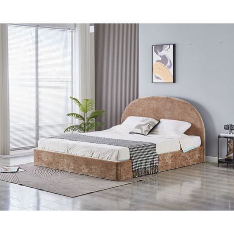 Lit Double Coffre Polaire Moka 180x200 cm (1/5)