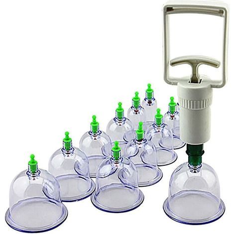 Juego de ventosas para masaje con acupuntura china profesional, 12 ventosas (1/5)