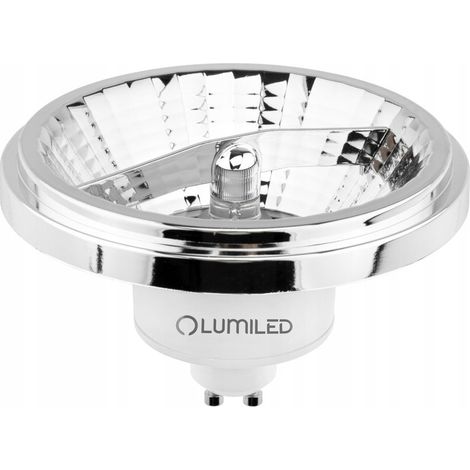 10 bombillas LED GU10 tipo foco ES111 de 15 W = 100 W, 1521 lm, 3000 K, luz cálida, regulable a 24°, color plata, LUMILED