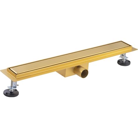 Canaleta de ducha italiana con rejilla color en color dorado, para enlosar NOYON & THIEBAULT 70x600 - Ø40