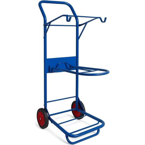 Folding Saddle Rack Trolley Blue (Horse Tack Carrier Cart Rug Rail Hooks)