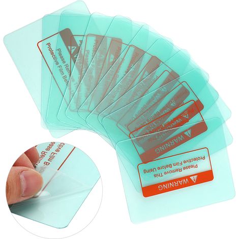Lot de 10 protections transparentes pour lentilles de casque de soudage, coins arrondis, 116 x 90 mm (1/5)