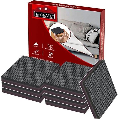 Patins antidérapants Lot de 8 Caoutchouc et feutre Protection des sols et fonctionnement silencieux Pour meubles (1/5)
