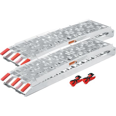 Rampas carga motocicletas ATV 2x 680kg 223cm Aluminio Plegables Quads Motos