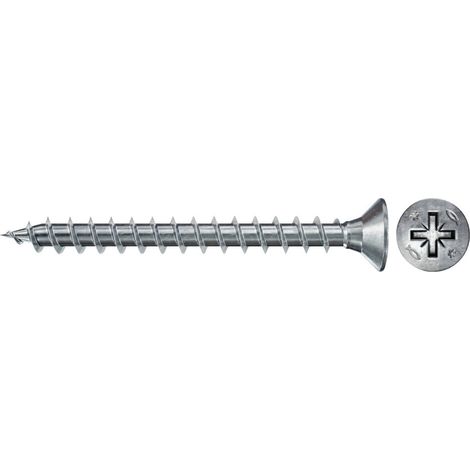 Vis PowerFast II FPF II CZF, 30x25 BC, tête fraisée, entraînement PZ, filetage plein, zingué, boîte 1000 Fischer 670033