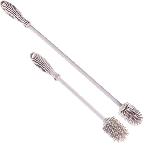 Giant Silicone Bottle Brush, Bottle Washer, Water Bottle Brush, Cleaning Brush, Dish Cleaning Brush, Carafe Bottle Brush, Thermos Brush (Grey) (1/3)