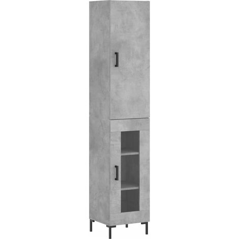 Credenza buffet cassettiera mobile contenitore organizer cucina soggiorno soggiorno alto 34,5 x 34 x 180 cm derivati del legno grigio 020034275