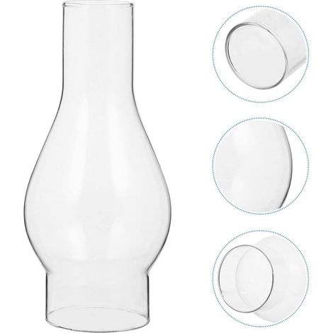 Abat-jour en Verre Transparent pour Lampe Huile, Chemine en Verre de Lampe Ptrole, Abat-jour pour Lampe Krosne, Accessoires Remplaables (16.5cm) (1/4)