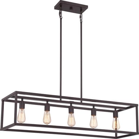 Lampada a Sospensione Plafoniera Lampada a Sospensione Acciaio Bronzo Lampada Sala da Pranzo 5 Fiamme