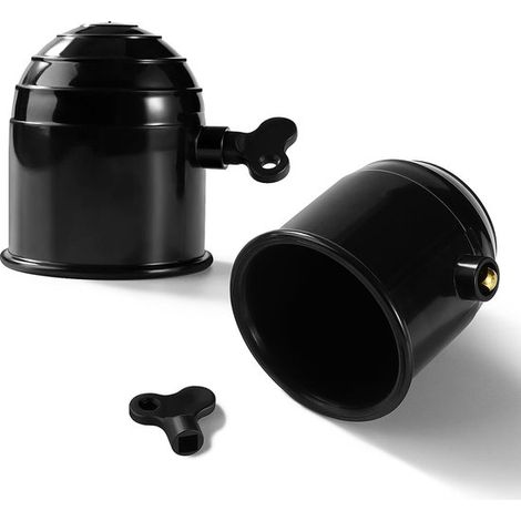 Funda para bola de remolque de 4 piezas con cerradura，funda de plástico para bola de remolque de 50 mm，funda para bola de remolque，color negro (1/5)