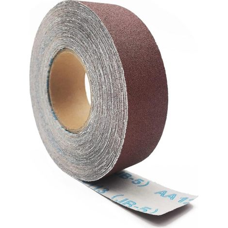 Schleifpapierrolle mit Körnung 120, reißbare Schleifgeweberolle (50 mm x 25 m), Schleifgeweberolle und Schleifbandrolle (1/5)