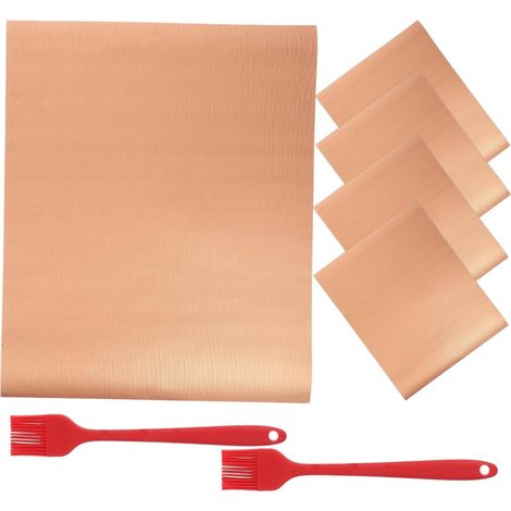 MAGICLULU 7pièces Tapis de Cuisson Fibre Ptfe Tapis Antiadhésif pour Barbecue à Gaz et Électrique Plaques de Cuisson et Plaques à Griller Couleur Aléatoire'-'-