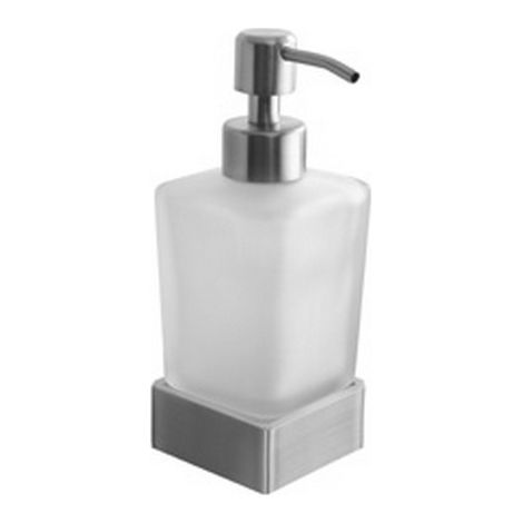 Dispenser di sapone da appoggio in acciaio inox satinato e vetro opaco  NUEVO-S kamalu