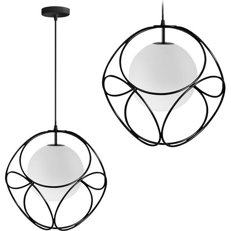 LÁMPARA de SUSPENSIÓN APP1019-1CP NEGRO 1-PUNTOS de LUZ E27 34X34CM AJUSTABLE (1/5)