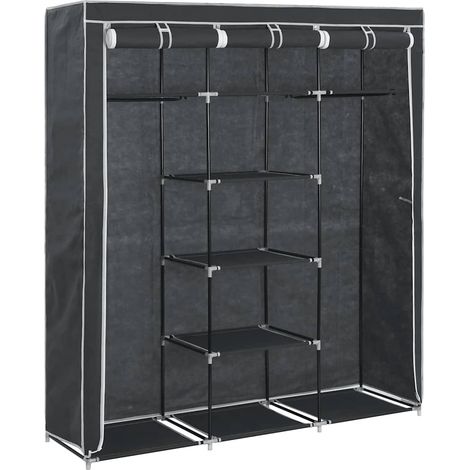 Maison Exclusive - Armadio con Scomparti e Aste Nero 150x45x175 cm in Tessuto (1/5)