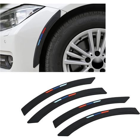 Set of 4 universal black car fender flares, bumper and door trims, anti-scratch stickers (1/5)