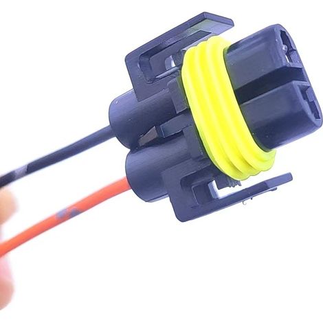 Connecteur H8 H11 (H9) pour ampoules Xenon/LED/halogène, adaptateur socket 2 pièces noir (1/2)