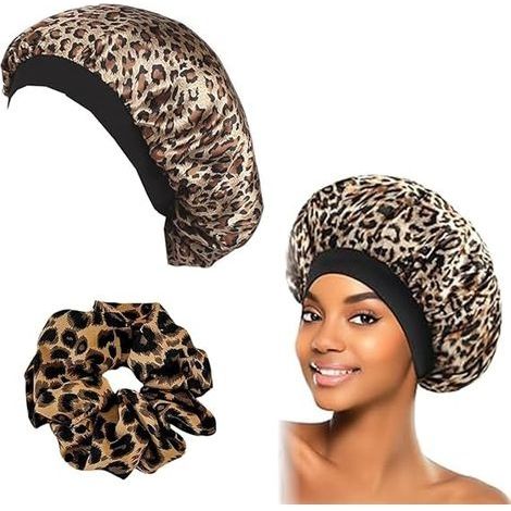 1 Pièce Bonnet Satin Nuit Bonnet en Soie avec Bandeau pour Cheveux pour Femmes Taille de tête Ajustable pour Cheveux naturels bouclés,Bonnet Soie Cheveux Nuit, Bonnet en Satin pour Femme (1/5)