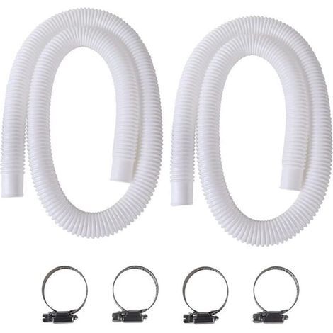 Tuyau de piscine 32 mm, 2 pièces tuyau de piscine hors sol, tuyau de remplacement de 150 cm pour Intex 330 GPH, 530 GPH et 1000 GPH (1/4)