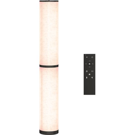 HOMCOM lámpara de pie moderna, lámpara salón con brillo, temperaturas de color ajustables 3000k-6000K mando a distancia magnético, temporizador, beige