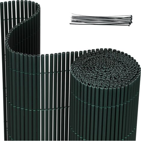 Wolketon Frangivista in PVC Effetto Bambù per Giardino e Balcone – Recinzione Oscurante, Frangivento, Schermo Privacy per Balcone e Giardino 100x400cm Verde