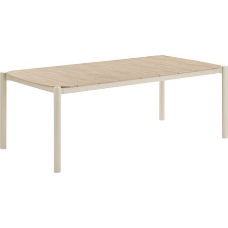 Table de jardin rectangulaire en aluminium plateau polyéthylène aspect bois - ABELINA (1/5)