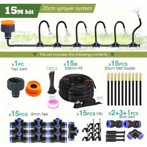 Arrosage Automatique Jardin Kit Goutte à Goutte Micro Aspersion Installation Facile Raccords Rapides Économiseur dEau pour Extérieur (1/4)