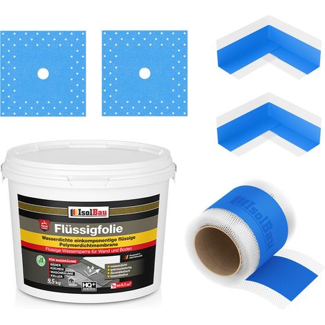 Kit de joint Dichtset 305B Feuille liquide 9,5 kg Ruban adhésif 5 m 2 x Coins 2 x Manchons (1/5)