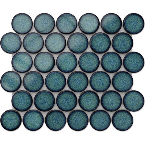 Ilcom – Mosaïque en céramique sur maille 30.6 cm x 26.5 cm – Résistante aux températures élevées – Facile à découper pour intérieur et extérieur (1/5)