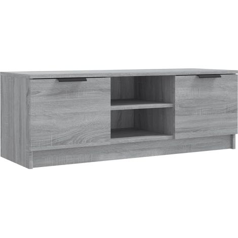Mueble TV multimedia estantería para televisión buffet para televisión comedor salón dormitorio sonoma 102 x 35 x 36,5 cm madera contrachapada gris 020028349