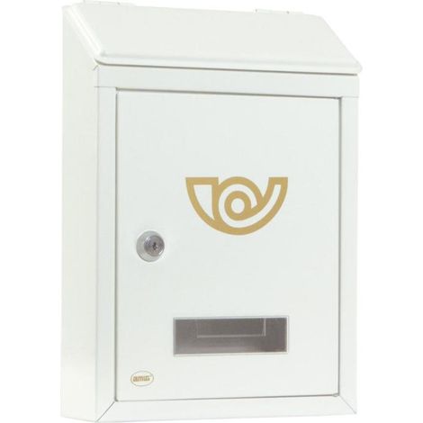 AMIG buzon 2 mini 295x20x62 acero blanco , Buzón mini acero blanco Amig Buzón de jardín fabricado en acero terminado en blanco Para instalar en el exterior Ranura super (1/3)