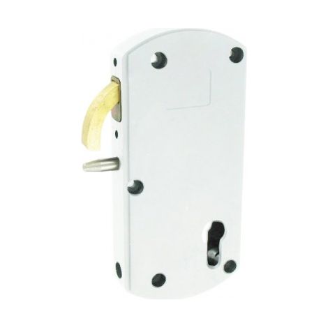 Serrure portail en applique à mentonnet - polyamide blanc - Modulox GB - TIRARD