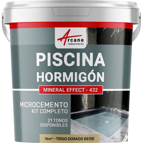 Kit microcemento color gris topo para piscina de hormigón