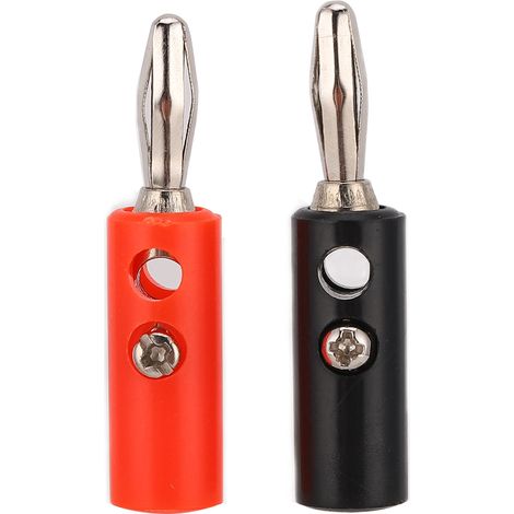 Lot de 10 fiches bananes U55 4mm à vis fixe, couleurs rouge noir jaune vert bleu, pour tests électriques et connectique (1/5)