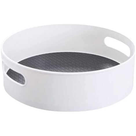 Plateau Tournant Epices Φ30cm Rangement Placard Cuisine Plastique Lazy Susan, Etagere a Epices Porte Epice Rangement Epices Blanc (1/5)