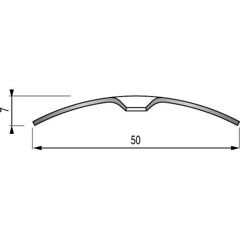 3M – Seuil de porte plat à visser inox brillant 2700 mm – Largeur 50 mm – Pose rapportée pour trafic tertiaire – Livré sans vis