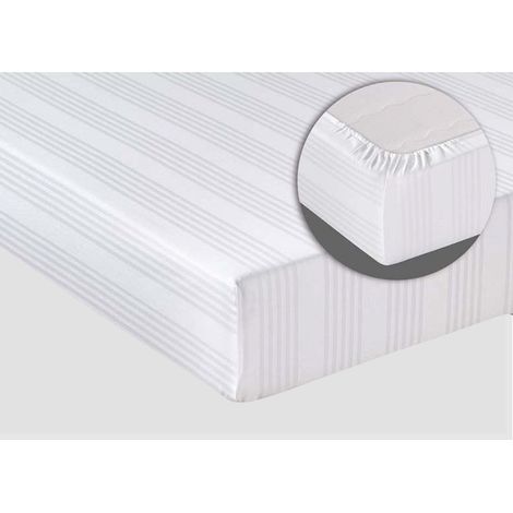 Coprimaterasso Bianco Protezione Letto Materasso Modello Sanfort Con Angoli, misuraSingolocoloreCoprimat Angoli