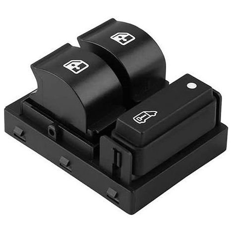 Botón interruptor de elevalunas eléctrico 735421419 compatible con Peugeot Boxer, Fiat y Citroën Jumper (negro) (1/4)