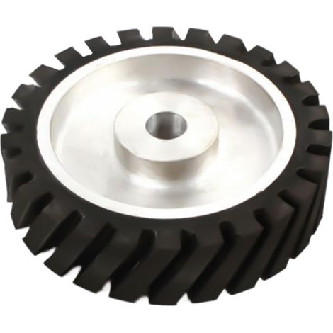 Roue de Contact en Caoutchouc, Rouleau de Contact Pour Meuleuse à Bande en Aluminium Roue en Caoutchouc de 200mmx50mm, Pour L'usinage, L'assemblage et L'outillage (1/5)