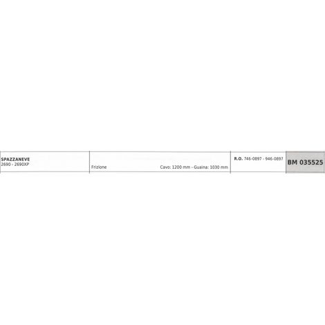 Cable embrague quitanieves MTD 2690 - 2690XP cable 1200 mm funda 1030 mm