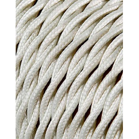 Carrete cable textil trenzado h03vv-f 2 x 0,75 mm² algodón, 25 m