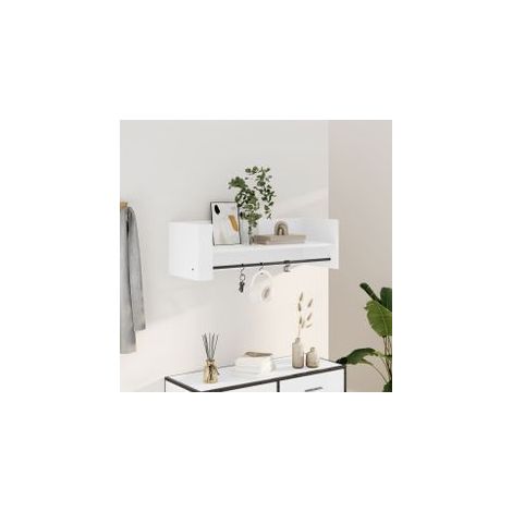 Étagère murale blanc 100x35x30,5 bois d'ingénierie (1/5)