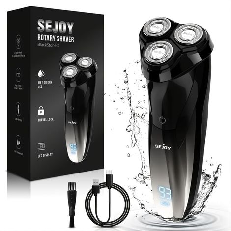 Rasoir électrique rechargeable pour homme Sejoy avec lame rotative et charge rapide (1/3)