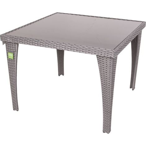 Tavolo Coveri Stee/Wiker quadrato grigio ie