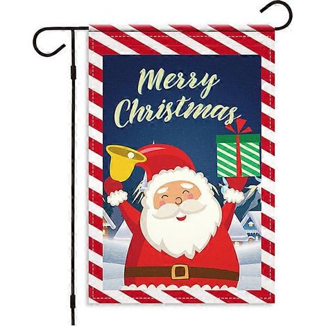 drapeau décoratif de jardin à motif de Noël (sans mât) - Kit de bricolage pour la maison, les fêtes de Noël et autres occasions spéciales.