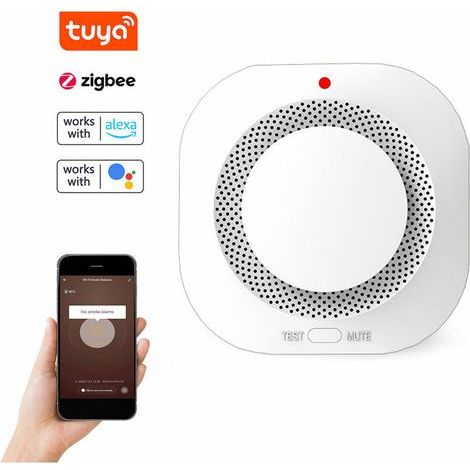 Tuya Zigbee Smart Funk-Rauchmelder, Rauchmelder für Zuhause, akustischer Alarm und SMS-Benachrichtigung (1/5)