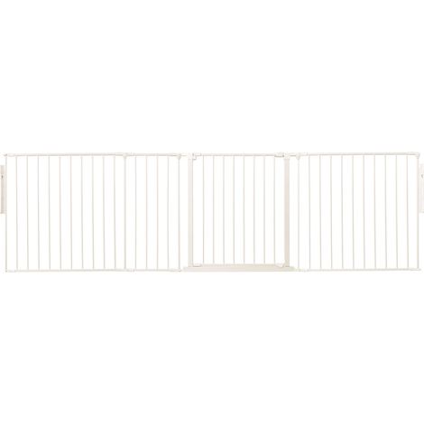 Safetots Premium Multi Panel Room Divider, up to 259cm Wide, White, 70cm Tall, Flexible Barrier with Door for Baby and Toddler